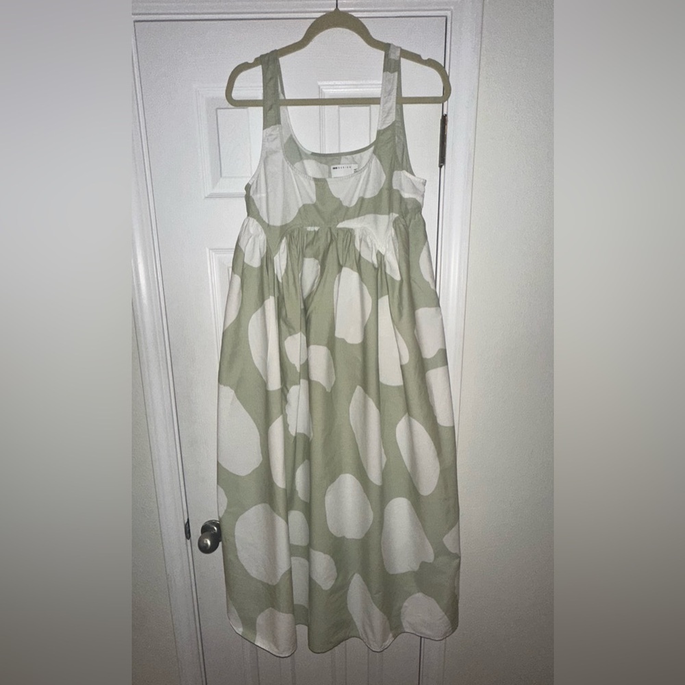 ASOS Green and White Polka Dot Dress